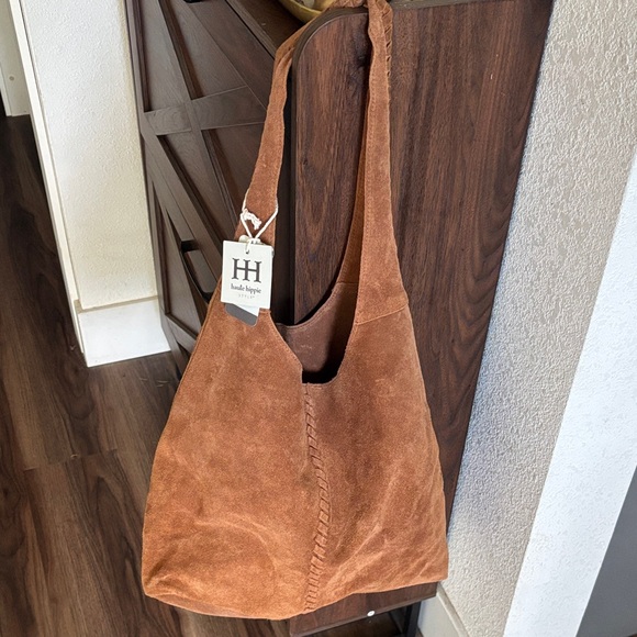 Haute Hippie Handbags - Haute Hippie Tan Suede Hobo Bag
